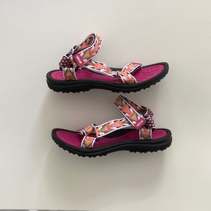 Teva Hurricane Sport Multi Strap Pink Black Triangle  Sandals Size EU 38 US 7